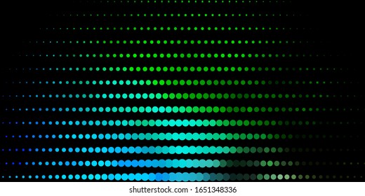 Dark Blue, Green vector layout with circle shapes. Abstract decorative design in gradient style with bubbles. New template for a brand book.