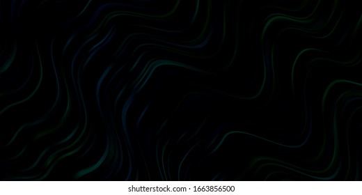 Dark Blue, Green vector layout with circular arc. Colorful abstract illustration with gradient curves. Template for cellphones.