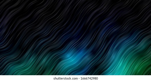 Dark Blue, Green vector layout with curves. Bright illustration with gradient circular arcs. Best design for your posters, banners.