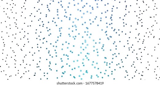 Dark Blue, Green vector layout with bright stars. Shining colorful illustration with small and big stars. Pattern for websites, landing pages.