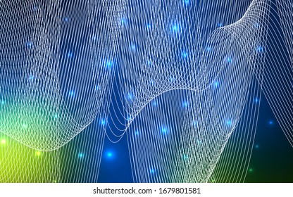 Dark Blue, Green vector layout with festival confetti. Modern geometrical abstract illustration with carnival ribbons. The pattern can be used for birthday gifts, congratulations.