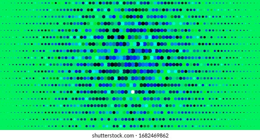 Dark Blue, Green vector layout with circle shapes. Glitter abstract illustration with colorful drops. Design for your commercials.