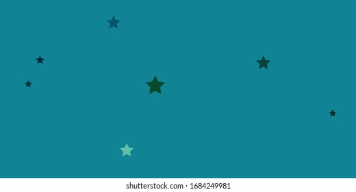 Azul oscuro, Diseño vectorial verde con estrellas brillantes. Ilustración colorida con estrellas abstractas de gradiente. Mejor diseño para tu anuncio, afiche, banner.