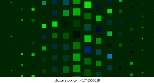 Dunkelblau, grüner Vektorplan mit Linien, Rechtecken. Abstrakte Farbverlauf-Abbildung mit Rechtecken. Muster für Webseiten, Landing-Seiten.