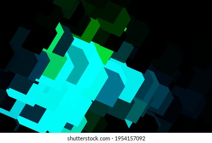 Azul oscuro, diseño vectorial verde con líneas, rectángulos. Ilustración abstracta moderna con rectángulos coloridos. Diseño inteligente para su anuncio comercial.
