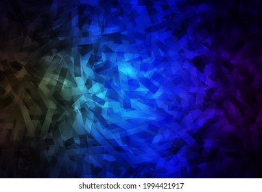 Dark Blue, Green vector layout with flat lines. Lines on blurred abstract background with gradient. Pattern for ads, posters, banners.