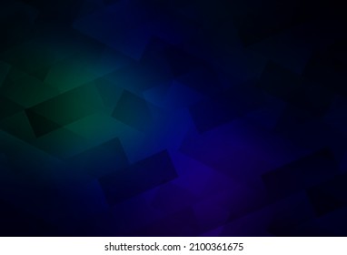 Azul oscuro, diseño vectorial verde con líneas, rectángulos. Ilustración abstracta moderna con rectángulos coloridos. La plantilla se puede utilizar como fondo.