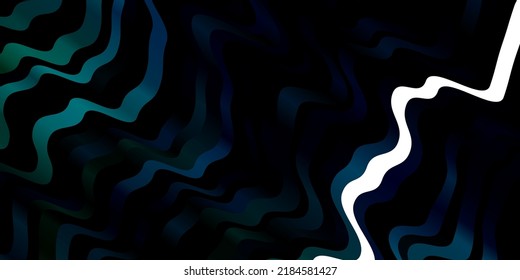 Azul oscuro, diseño vectorial verde con curvas. Ilustración abstracta colorida con curvas de gradiente. Patrón de anuncios, comerciales.