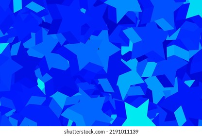 Dark Blue, Green vector layout with bright stars. Blurred decorative design in simple style with stars. Pattern for futuristic ad, booklets.