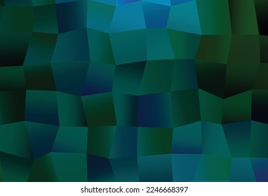 Azul oscuro, diseño vectorial verde con rectángulos, cuadrados. Rectángulos sobre fondo abstracto con gradiente colorido. Mejor diseño para tu anuncio, afiche, banner.