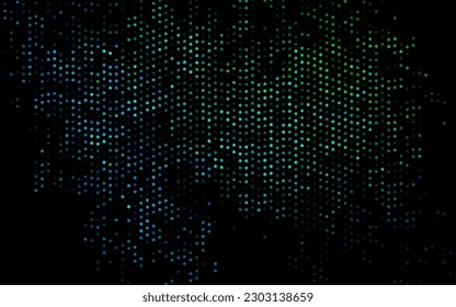 Azul oscuro, diseño vectorial verde con formas redondeadas. Ilustración abstracta brillante con gotas borrosas de lluvia. Patrón de anuncios, folletos.
