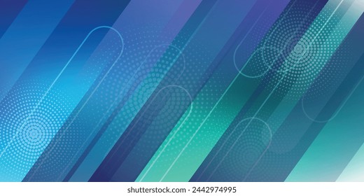 Dark Blue, Green vector layout with flat lines and dots. Decorative shining illustration with lines, dots on abstract template. The pattern can be used as ads, poster, banner for commercial.