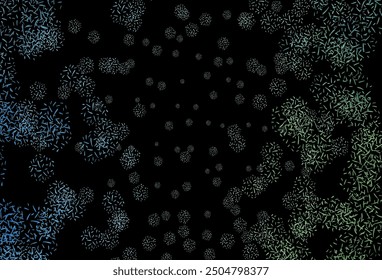 Dunkelblau, grünes Vektorlayout mit flachen Linien. Unscharfes dekoratives Design im schlichten Stil mit Linien. Muster für Werbung, Broschüren, Faltblätter.