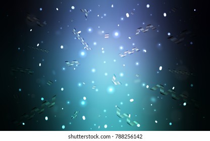 Dark Blue, Green vector layout with festival confetti. Decorative shining illustration with ribbons on abstract template. The pattern can be used for birthday gifts, congratulations.