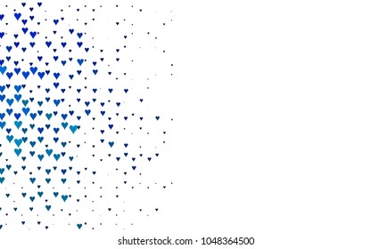 Dark Blue, Green vector lovely background with hearts. Valentines greeting card with cute hearts. Abstract pattern for your design, website, ad.