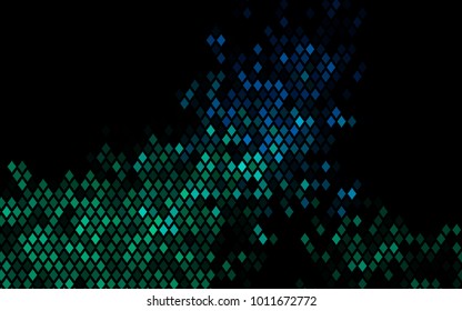 Dark Blue, Green vector low poly background. A sample with a polygonal design. Illustration in polygonal style with repeating squares