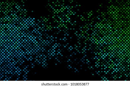 Dark Blue, Green vector low poly background. A sample with a polygonal design. Illustration in polygonal style with repeating squares