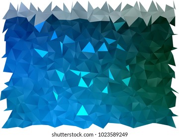 Dark Blue, Green vector low poly pattern. Triangular geometric sample with gradient.  The completely new template can be used for your brand book.