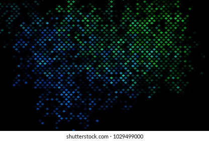 Dark Blue, Green vector low poly background. A sample with a polygonal design. Illustration in polygonal style with repeating squares