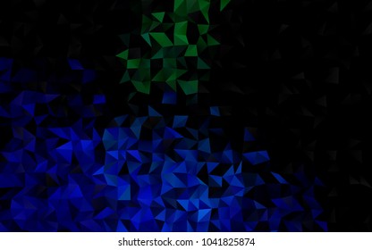 Dark Blue, Green vector low poly background. An elegant bright illustration with gradient. A completely new design for your business.