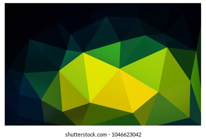 Dark Blue, Green vector Low poly crystal background. Polygon design pattern. Low poly illustration, low polygon background.