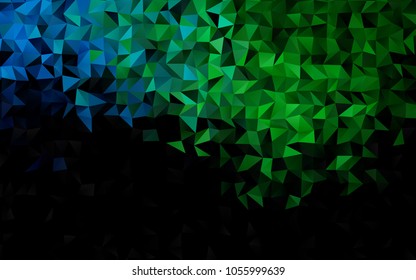 Dark Blue, Green vector low poly background. Colorful illustration in abstract style with gradient. Brand-new design for your business.