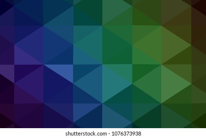 Dark Blue, Green vector low poly cover. Triangular geometric sample with gradient.  Brand-new style for your business design.