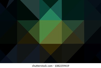 Dark Blue, Green vector low poly cover. A sample with polygonal shapes. The template for cell phone's backgrounds.