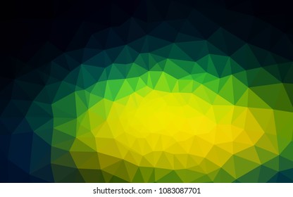 Dark Blue, Green vector low poly texture. Colorful illustration in abstract style with triangles. Completely new template for your banner.