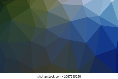 Dark Blue, Green vector low poly layout. Glitter abstract illustration with an elegant design. A completely new template for your business design.