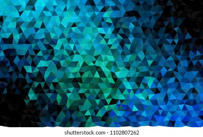 Dark Blue, Green vector low poly background. Geometric illustration in Origami style with gradient.  Triangular pattern for your business design.