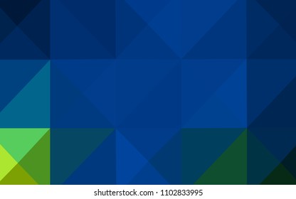 Dark Blue, Green vector low poly cover. Colorful abstract illustration with gradient. That pattern can be used as a part of a brand book.