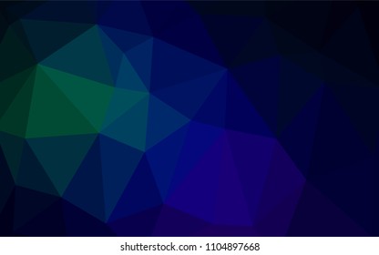 Dark Blue, Green vector low poly cover. Geometric illustration in Origami style with gradient.  A completely new template for your business design.