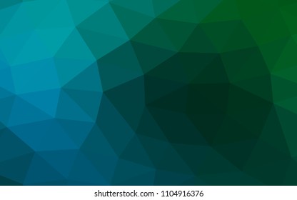 Dark Blue, Green vector low poly low poly. Modern geometrical abstract illustration with gradient. A completely new design for your business.