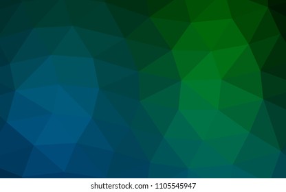 Dark Blue, Green vector low poly low poly. A vague abstract illustration with gradient. The elegant pattern can be used as part of a brand book.