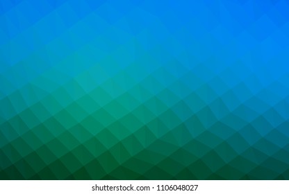 Dark Blue, Green vector low poly layout. Brand new colored illustration in blurry style with gradient. A completely new design for your business.