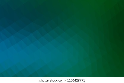 Dark Blue, Green vector low poly layout. A completely new color illustration in a vague style. The best triangular design for your business.