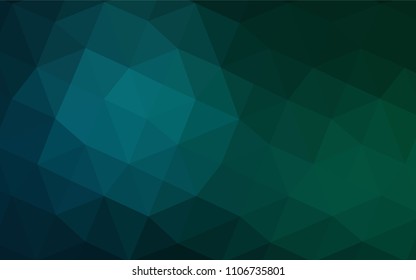 Dark Blue, Green vector low poly layout. Polygonal abstract illustration with gradient. A completely new design for your business.