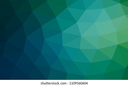 Dark Blue, Green vector low poly low poly. A vague abstract illustration with gradient. The completely new template can be used for your brand book.
