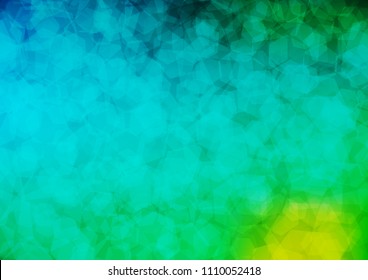 Dark Blue, Green vector low poly template. A sample with polygonal shapes. The template can be used as a background for cell phones.