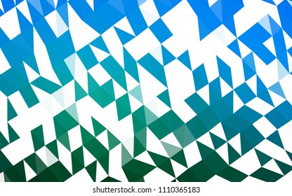 Dark Blue, Green vector low poly cover. Creative illustration in halftone style with gradient. The polygonal design can be used for your web site.