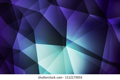Dark Blue, Green vector low poly cover. Polygonal abstract illustration with gradient. Completely new template for your banner.