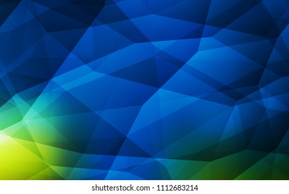Dark Blue, Green vector low poly cover. Colorful illustration in abstract style with triangles. New template for your brand book.