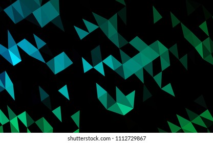 Dark Blue, Green vector low poly texture. Modern geometrical abstract illustration with gradient. Brand new design for your business.
