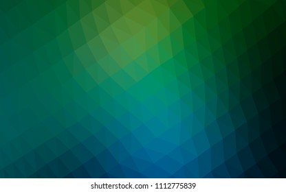 Dark Blue, Green vector low poly texture. Modern geometrical abstract illustration with gradient. A new texture for your design.