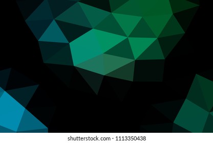 Dark Blue, Green vector low poly. Creative illustration in halftone style with gradient. A completely new template for your business design.