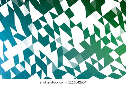 Dark Blue, Green vector low poly template. Brand new colored illustration in blurry style with gradient. The completely new template can be used for your brand book.