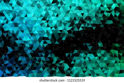 Dark Blue, Green vector low poly template. Colorful abstract illustration with gradient. The elegant pattern can be used as part of a brand book.