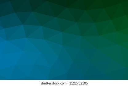 Dark Blue, Green vector low poly abstract mosaic. Creative illustration with gradient. A completely new design for your business.