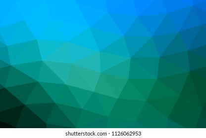 Dark Blue, Green vector low poly low poly. Glitter abstract illustration with an elegant design. Triangular pattern for your business design.